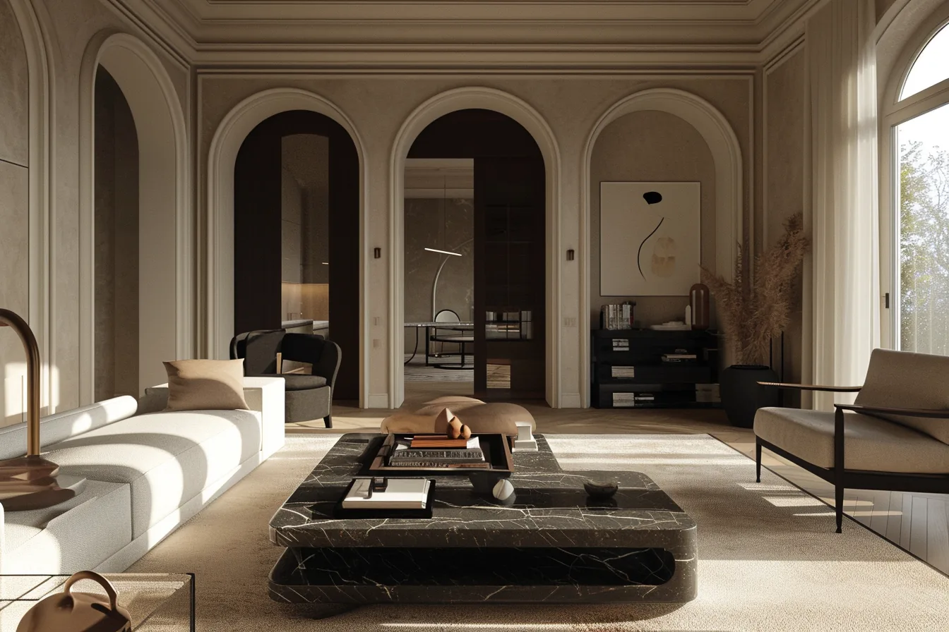 French-inspired living room in a Punjabi Bagh residence